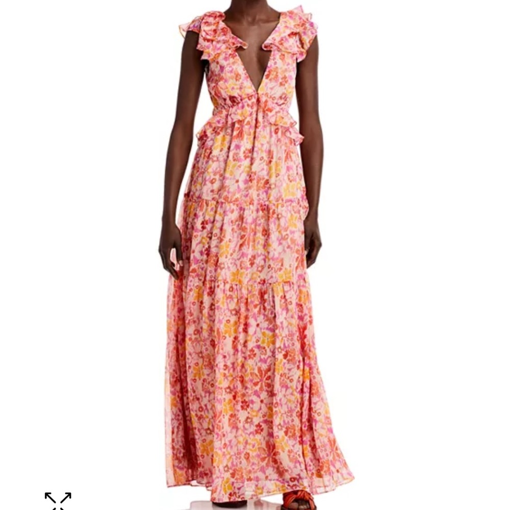 NWT Aqua Floral Print Maxi